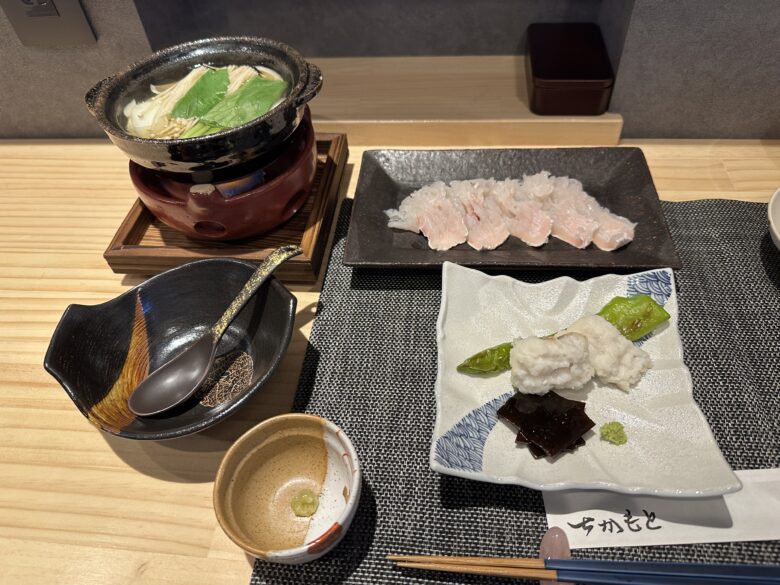 鱧のしゃぶしゃぶと湯引き